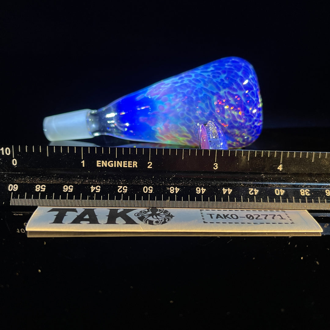 14 mm Purple Nebula Pull Slide with Dichro Galaxy Handle Accessory Tako Glass   