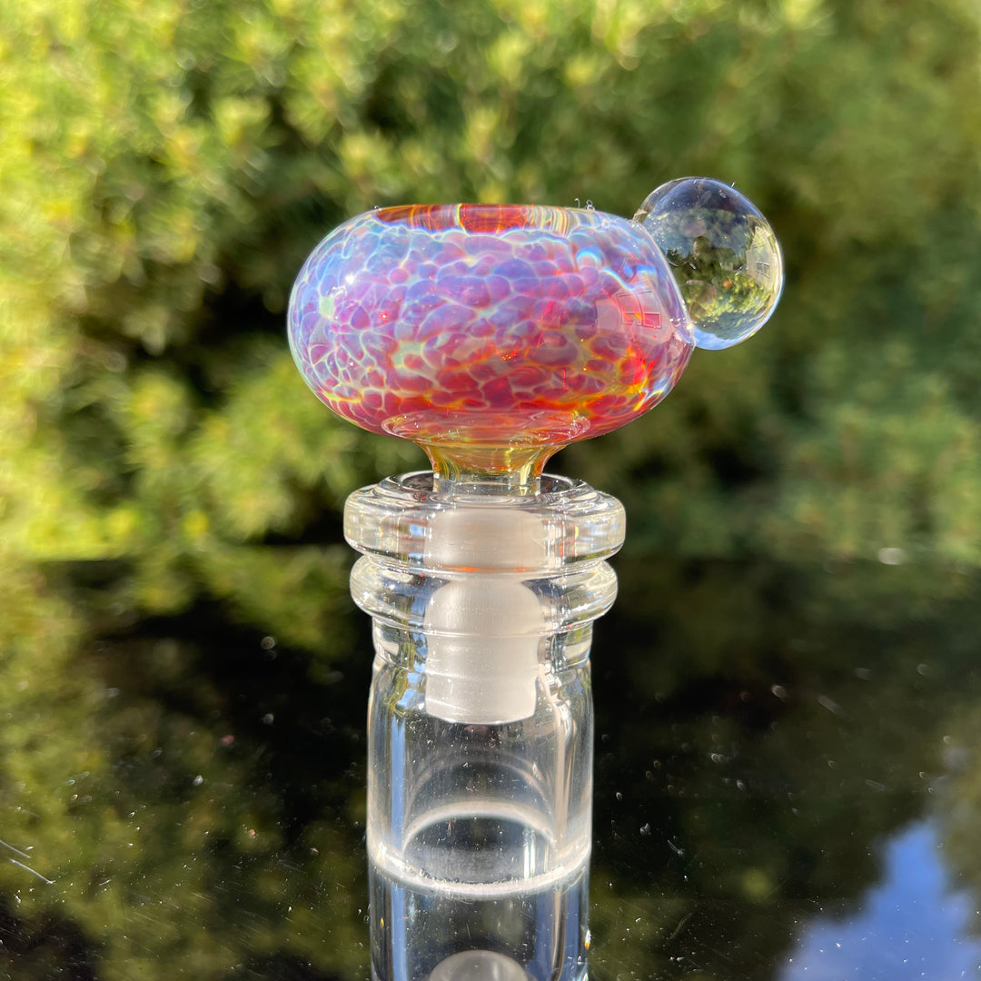 14 mm Purple Nebula Pull Slide with Magnifying Marble Accessory Tako Glass   