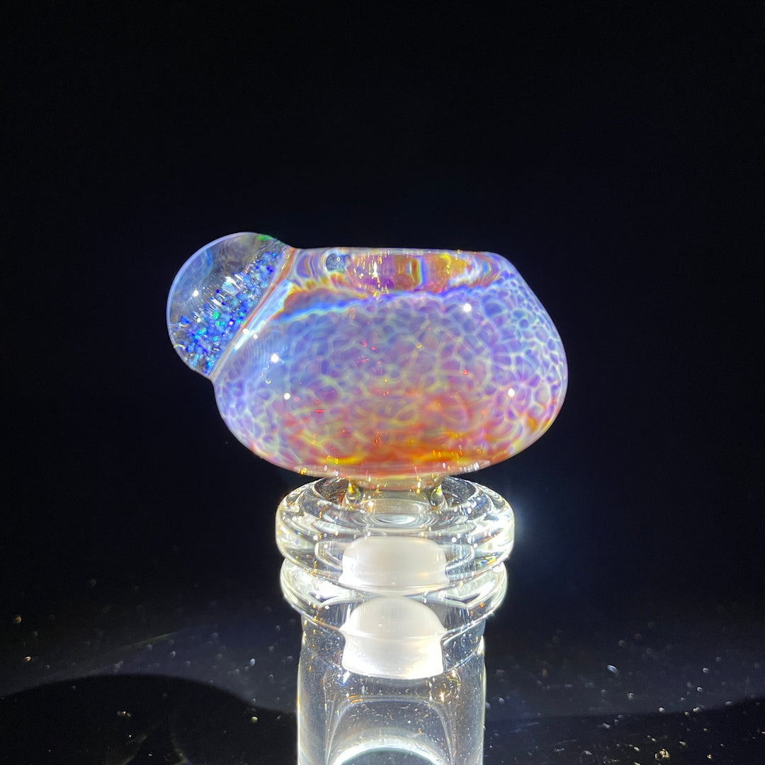 14 mm Purple Nebula Pull Slide with Crushed Opal Marble Accessory Tako Glass   