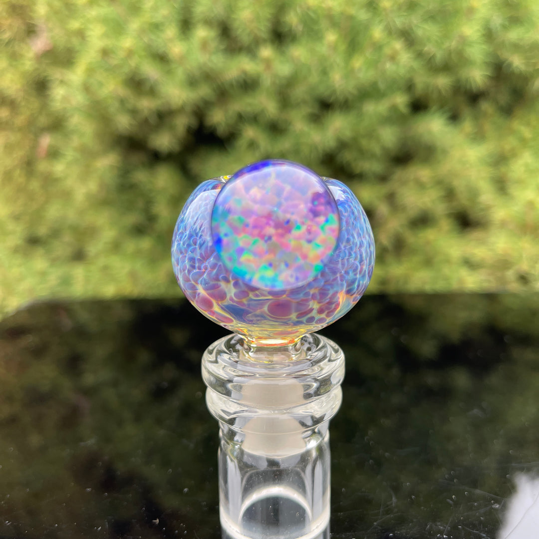 14 mm Purple Nebula Pull Slide with Opal Coin Marble Accessory Tako Glass   