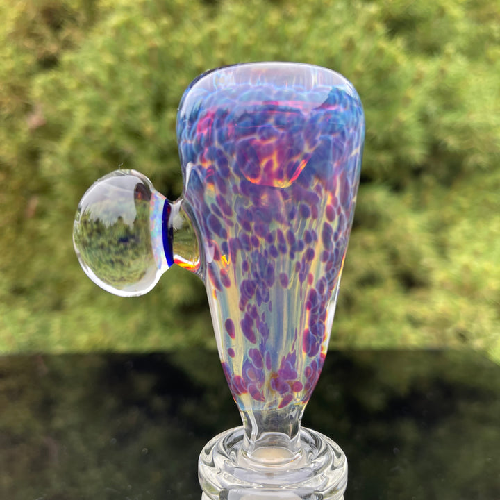 14 mm Tall Purple Nebula Pull Slide with Opal Coin Marble Accessory Tako Glass   