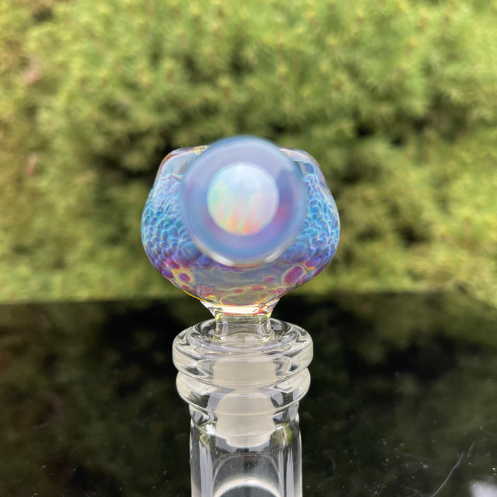 14 mm Purple Nebula Pull Slide with White Planet Opal Accessory Tako Glass   