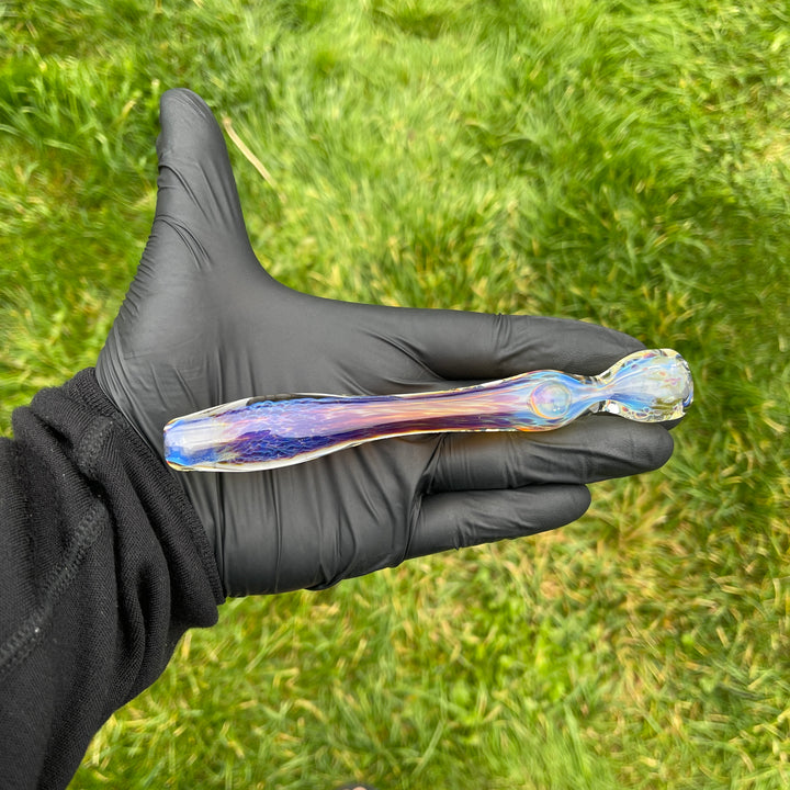 Tiffany's Purple Nebula UV Chillum Glass Pipe Tako Glass   