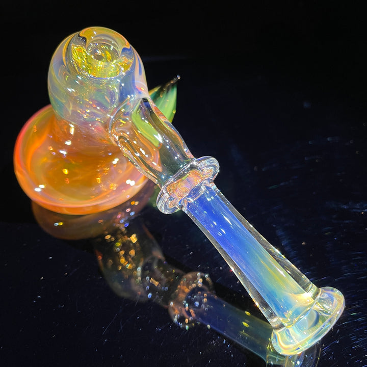 Fumed Hash Hammer with Experimental Green Horns Glass Pipe Tako Glass   