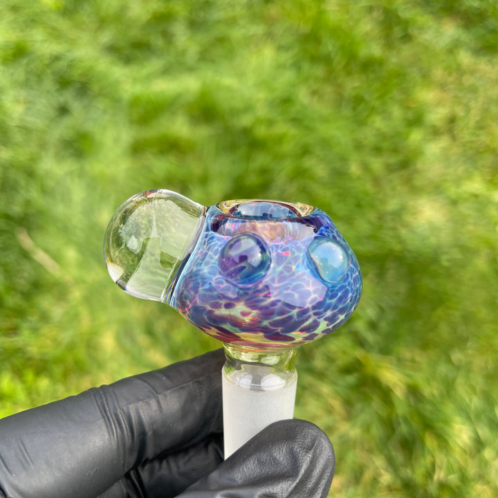 18 mm Purple Nebula Pull Slide with Huge Magnifying Marble Accessory Tako Glass   