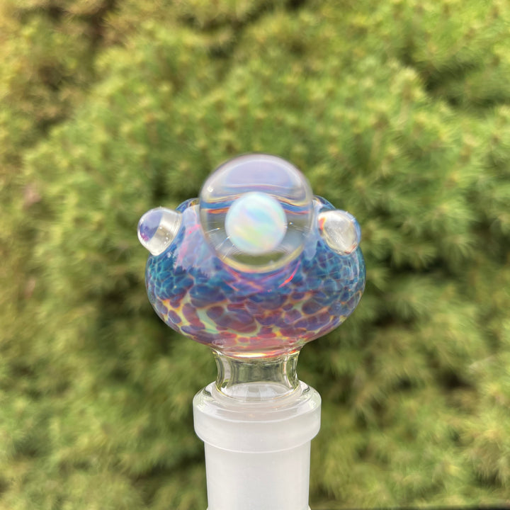 18 mm Purple Nebula Pull Slide with White Planet Opal Accessory Tako Glass   