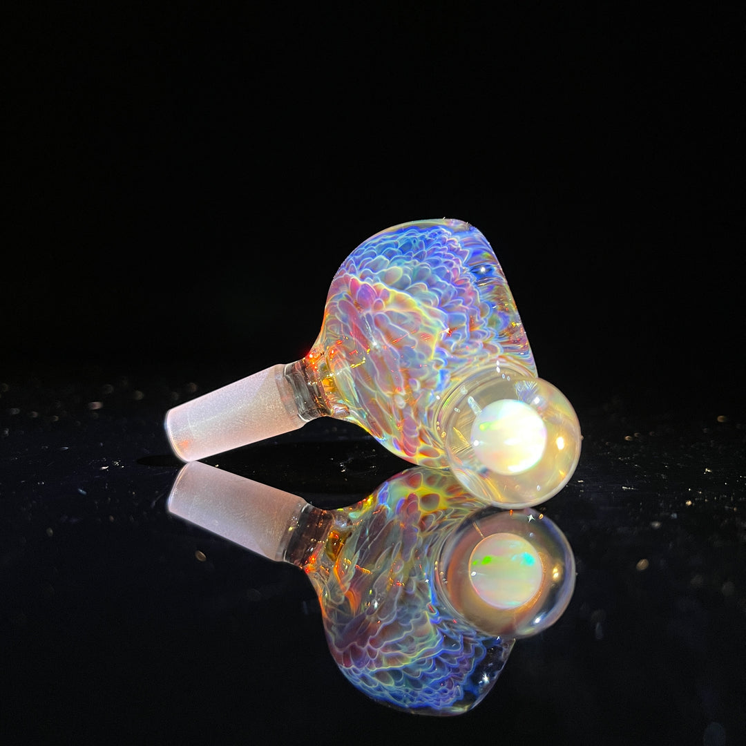 10 mm Purple Nebula Pull Slide with White Planet Opal Accessory Tako Glass   