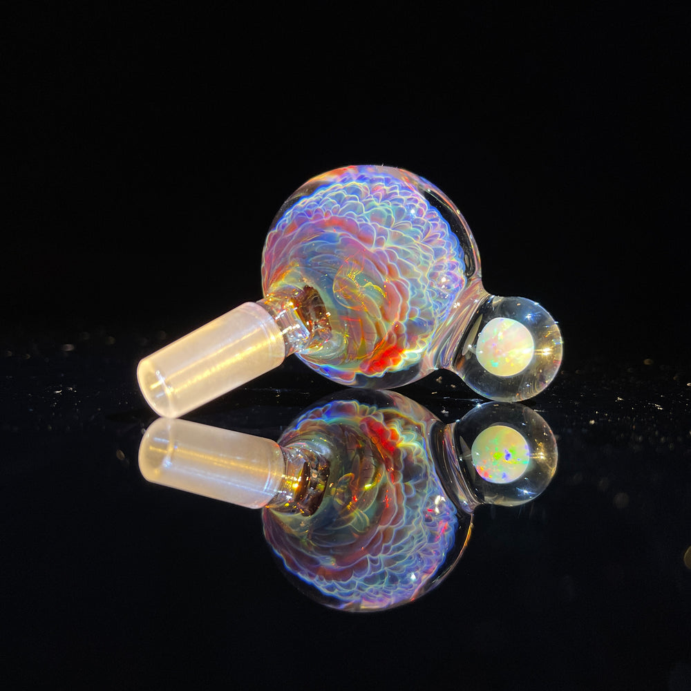 10 mm Purple Nebula Pull Slide with White Planet Opal Accessory Tako Glass   