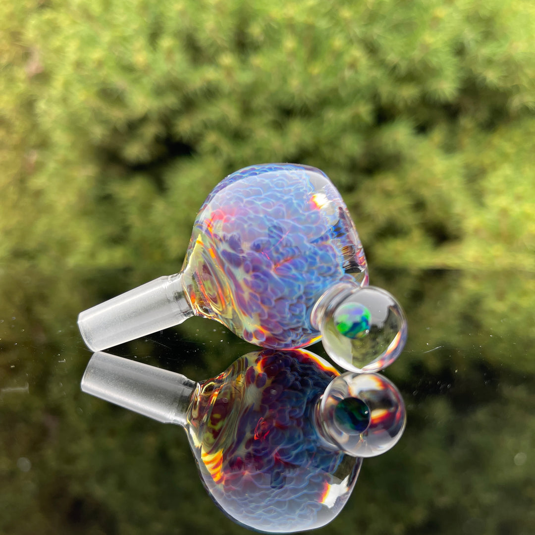 10 mm Purple Nebula Pull Slide with Black Planet Opal Accessory Tako Glass   