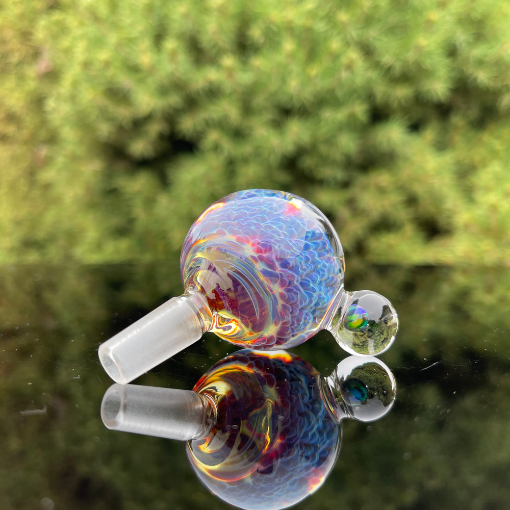 10 mm Purple Nebula Pull Slide with Black Planet Opal Accessory Tako Glass   