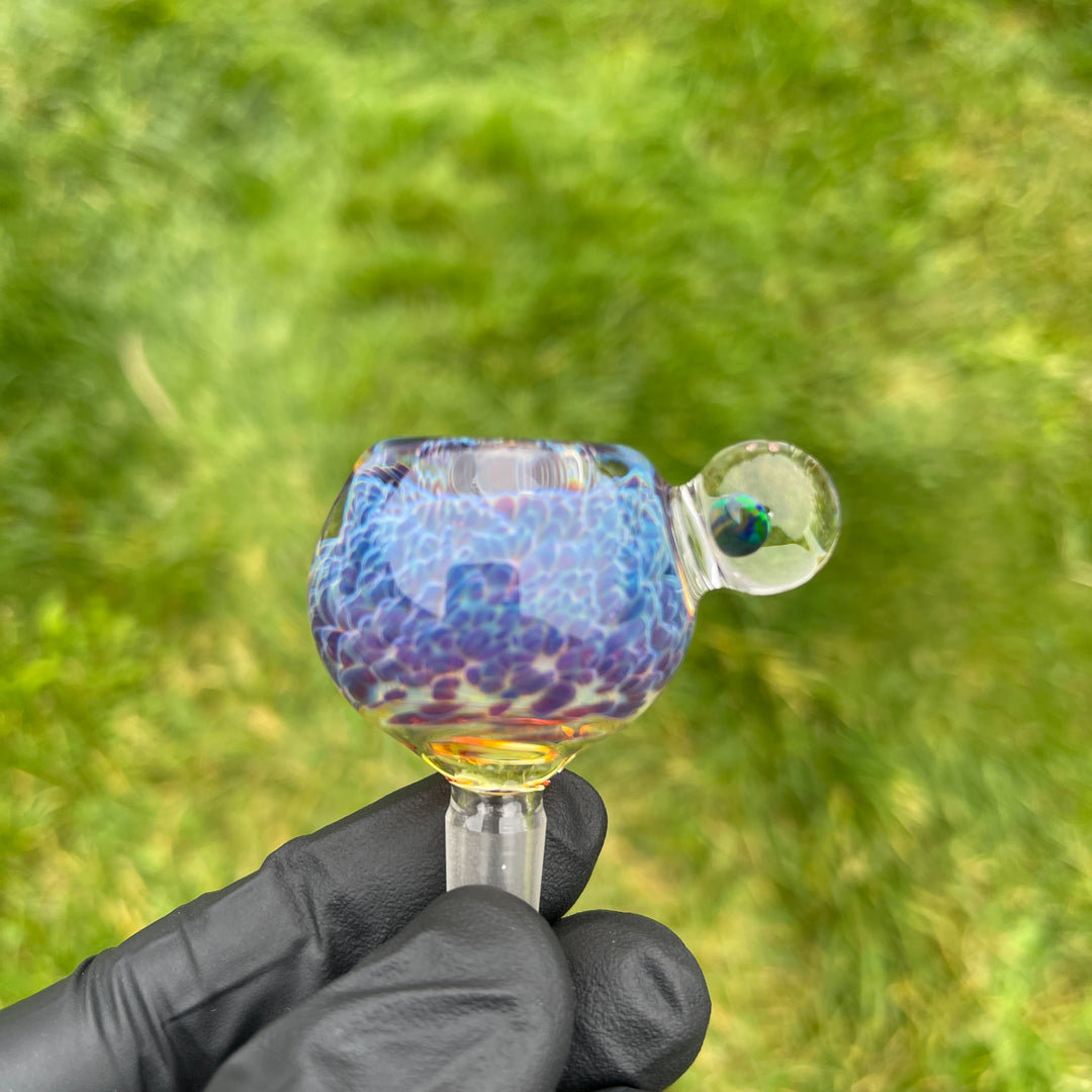 10 mm Purple Nebula Pull Slide with Black Planet Opal Accessory Tako Glass   