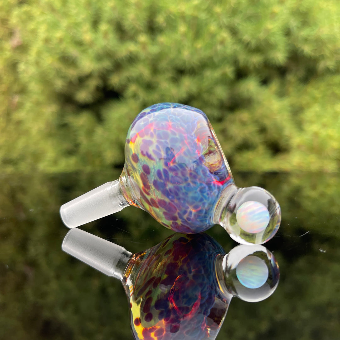 10 mm Purple Nebula Pull Slide with White Planet Opal Accessory Tako Glass   