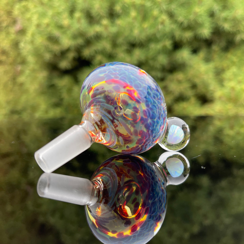 10 mm Purple Nebula Pull Slide with White Planet Opal Accessory Tako Glass   