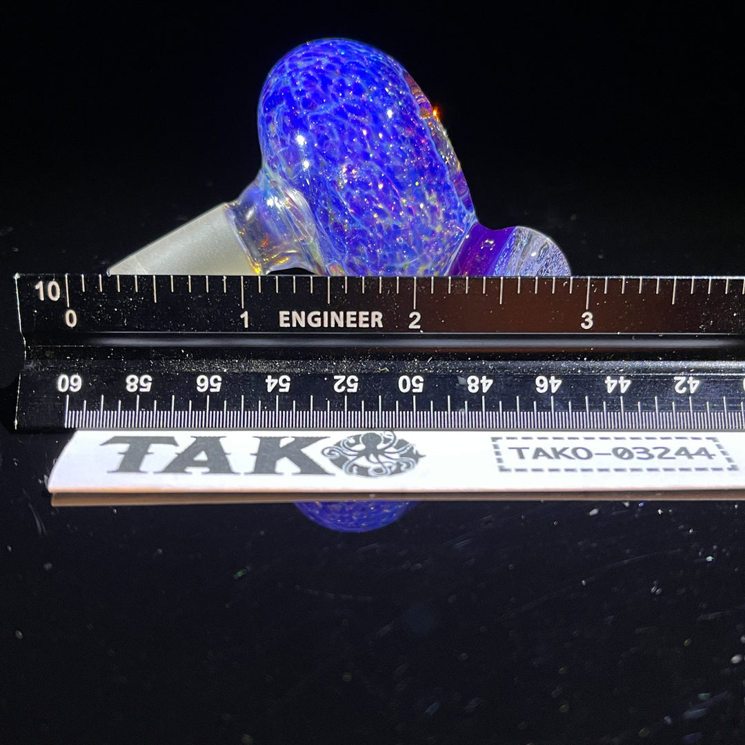 14 mm Purple Nebula Space Dust Pull Slide with Dichro Universe Marble Accessory Tako Glass   