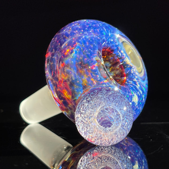 14 mm Purple Nebula Space Dust Pull Slide with Dichro Universe Marble Accessory Tako Glass   