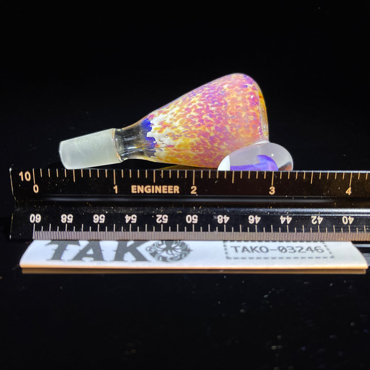 14 mm Purple Nebula Pull Slide with Mushroom Marble Accessory Tako Glass   
