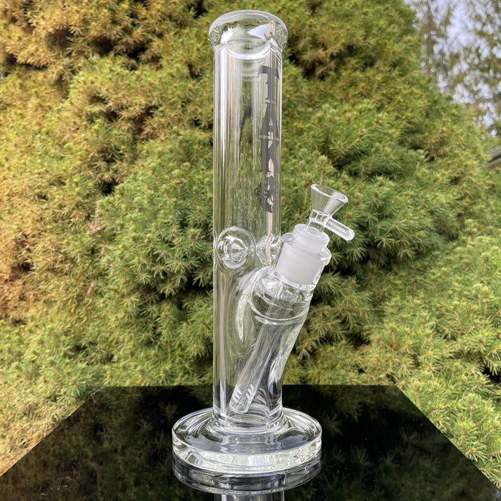 9mm Chunky Straight Bong 12" Glass Pipe TG Black  