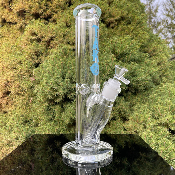 9mm Chunky Straight Bong 12" Glass Pipe TG Blue  