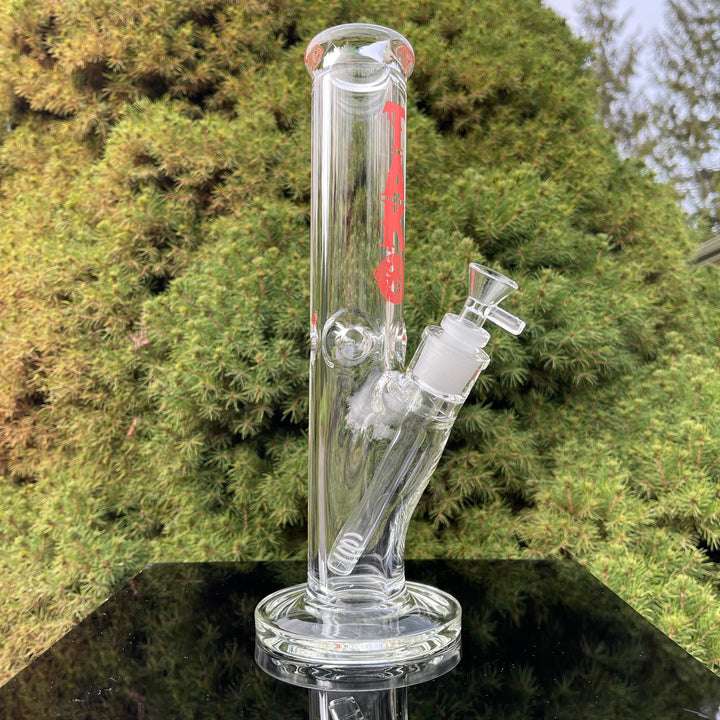 9mm Chunky Straight Bong 12" Glass Pipe TG Red  