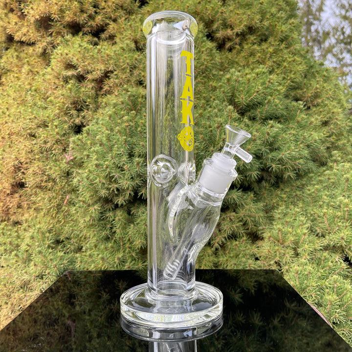 9mm Chunky Straight Bong 12" Glass Pipe TG Yellow  