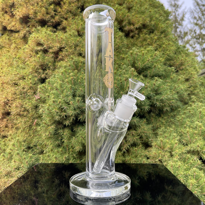 9mm Chunky Straight Bong 12" Glass Pipe TG Gold  