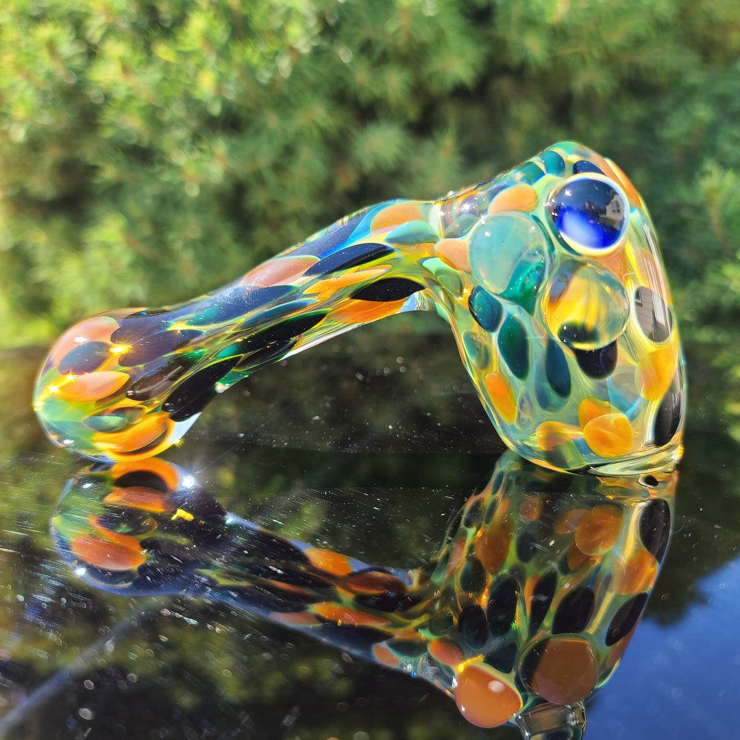 Droopy Moon Dot Hammer Glass Pipe Tiny Mike   