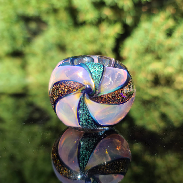 Fumed Dichro Twist Spoon Glass Pipe Tiny Mike   
