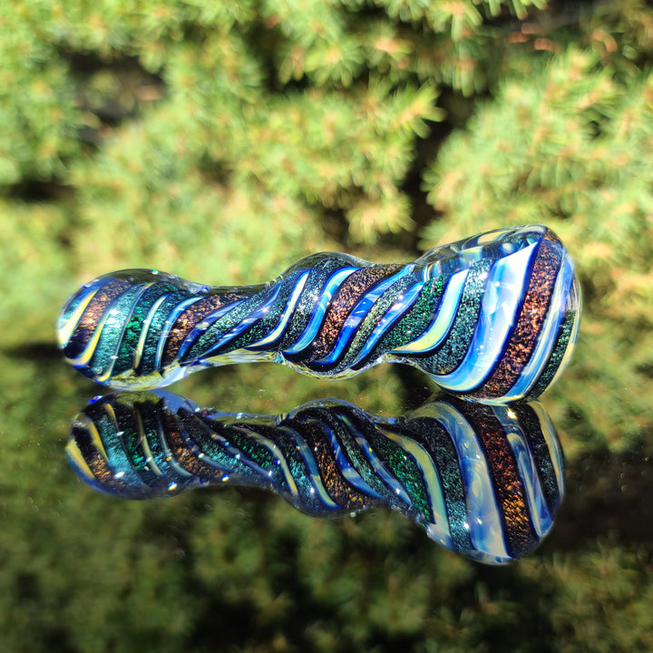 Fumed Dichro Twist Spoon Glass Pipe Tiny Mike   