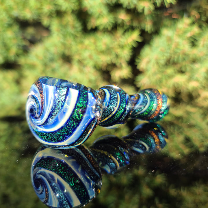 Fumed Dichro Twist Spoon Glass Pipe Tiny Mike   
