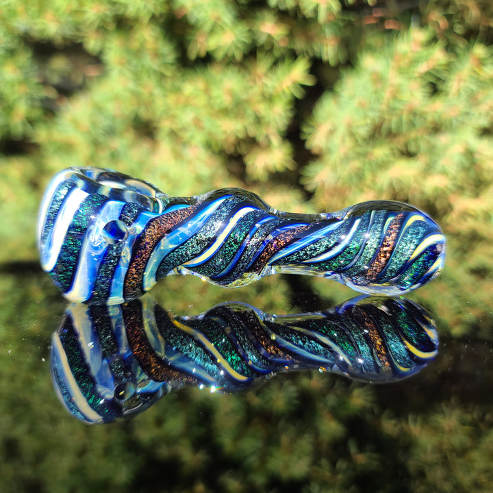 Fumed Dichro Twist Spoon Glass Pipe Tiny Mike   