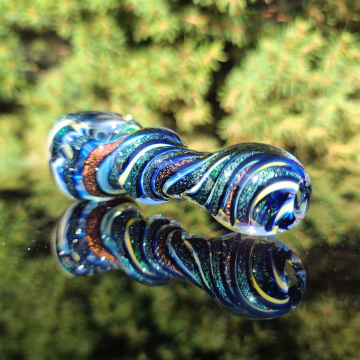 Fumed Dichro Twist Spoon Glass Pipe Tiny Mike   