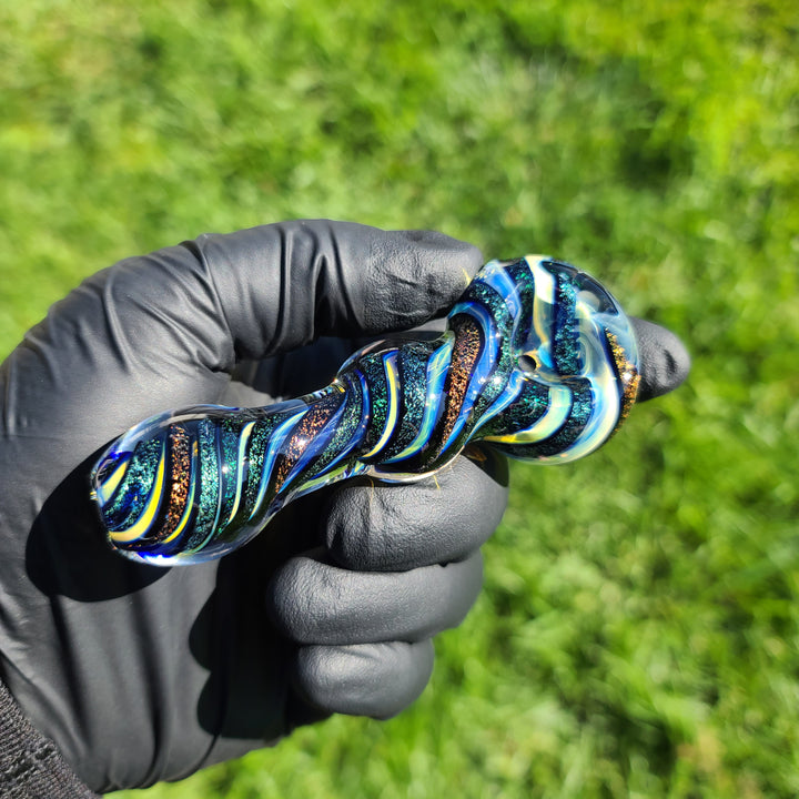 Fumed Dichro Twist Spoon Glass Pipe Tiny Mike   