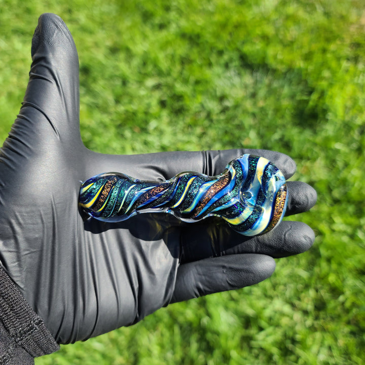 Fumed Dichro Twist Spoon Glass Pipe Tiny Mike   