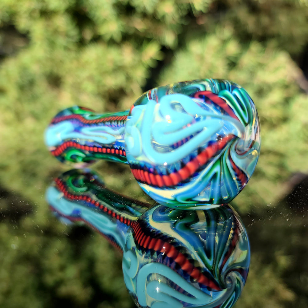 Color Inside Out Spoon Glass Pipe Tiny Mike   