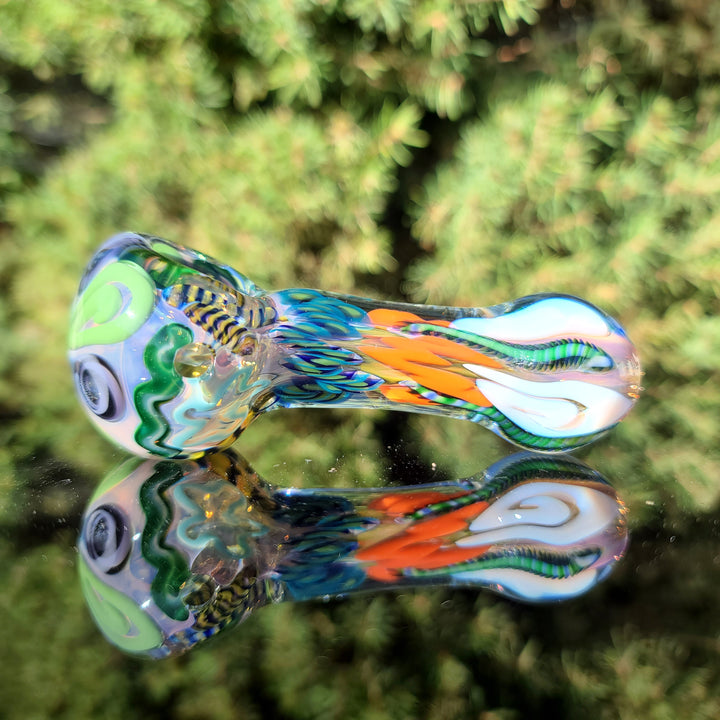 Color Inside Out Spoon Glass Pipe Tiny Mike   