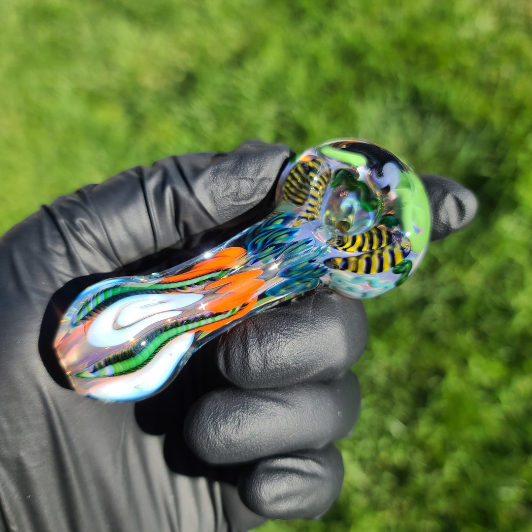 Color Inside Out Spoon Glass Pipe Tiny Mike   