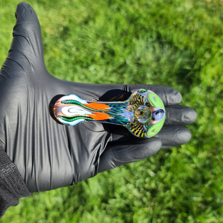 Color Inside Out Spoon Glass Pipe Tiny Mike   