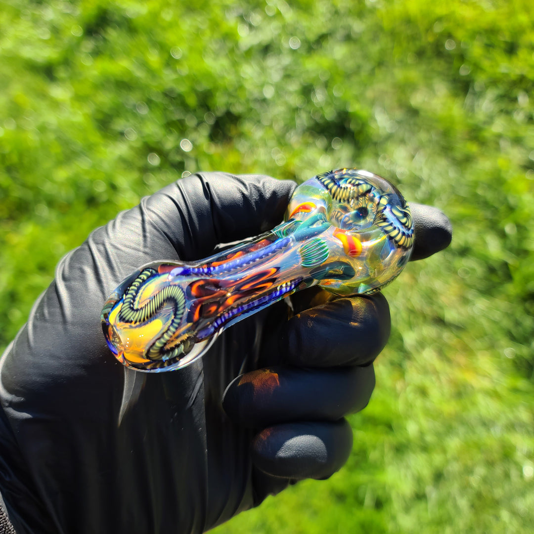 Color Inside Out Spoon Glass Pipe Tiny Mike   