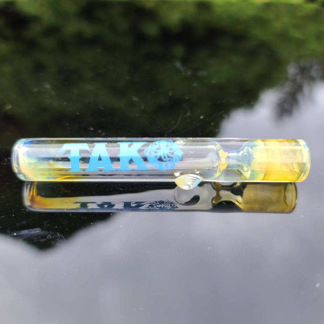 Tako Logo Chillum - Free Shipping Glass Pipe Tako Glass Blue  