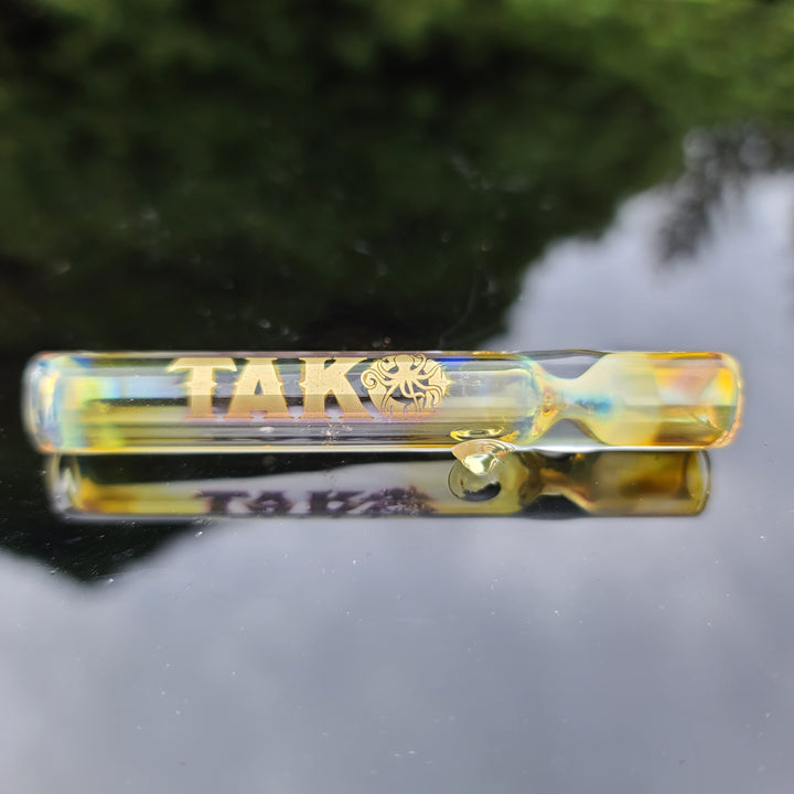 Tako Logo Chillum - Free Shipping Glass Pipe Tako Glass Gold  