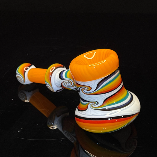 Sunset Rainbow Fade Heady Hammer Bubbler Glass Pipe TG   