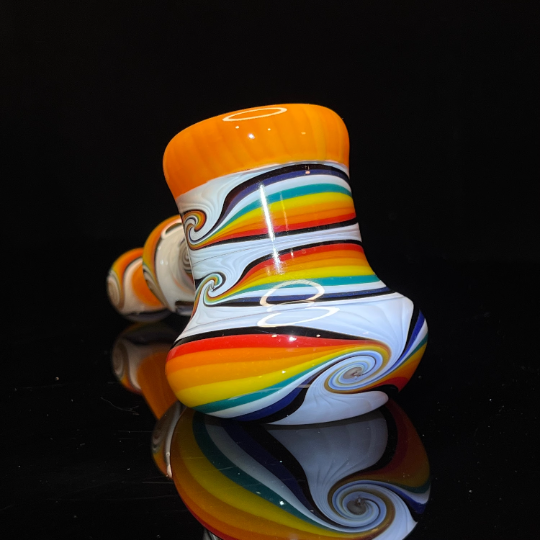 Sunset Rainbow Fade Heady Hammer Bubbler Glass Pipe TG   