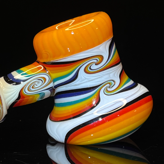 Sunset Rainbow Fade Heady Hammer Bubbler Glass Pipe TG   