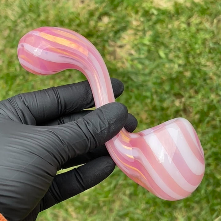 Shad Ryan Candy Stripe Sherlock Glass Pipe Shad Ryan