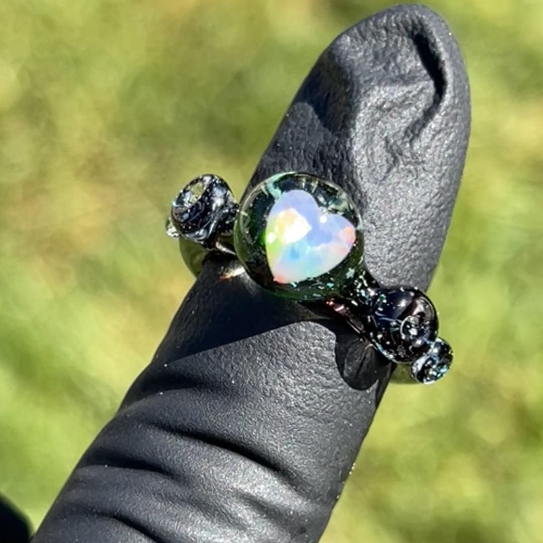 Chunky Heart Opal UV Glass Ring