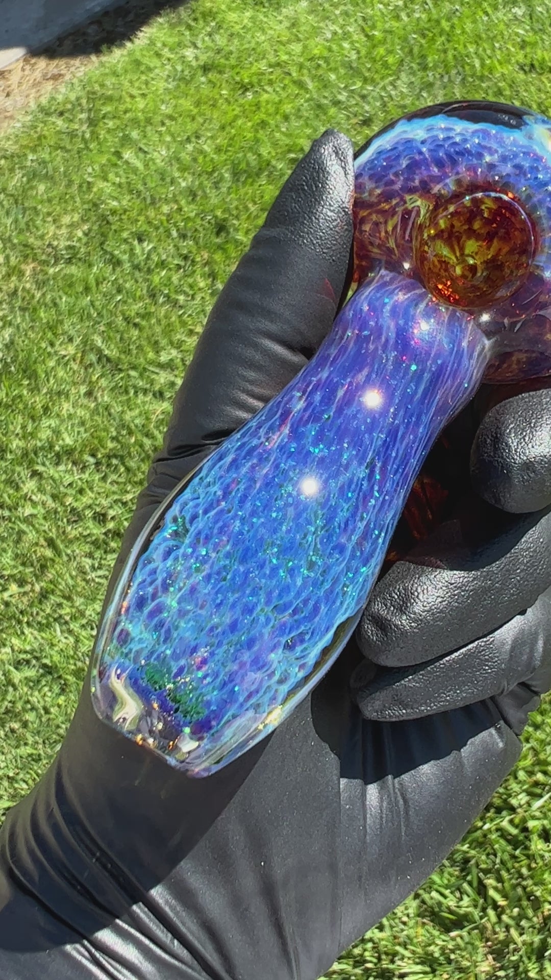 Purple Nebula Space Dust Glass Pipe