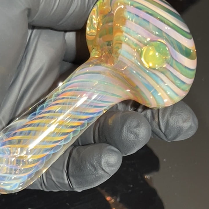 Thick Fume Pipe Green Slyme Marble Glass Pipe Chuck Glass