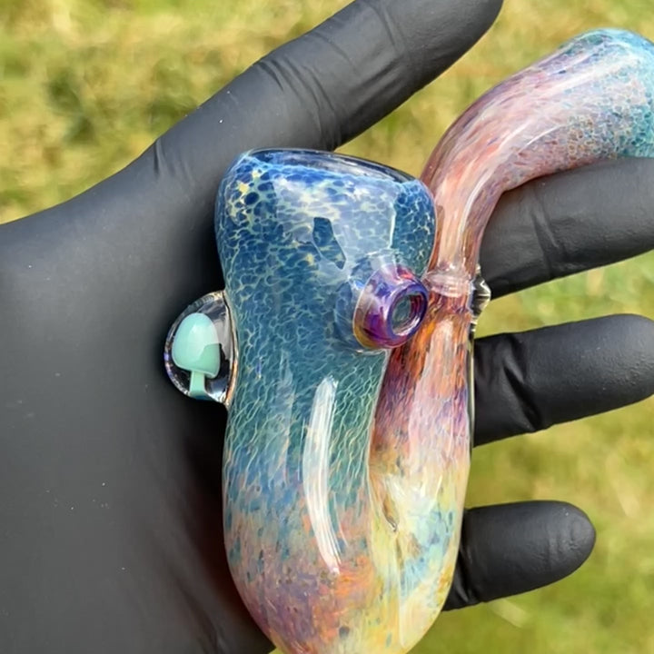 Purple Magic Mushroom Sherlock Glass Pipe Beezy Glass