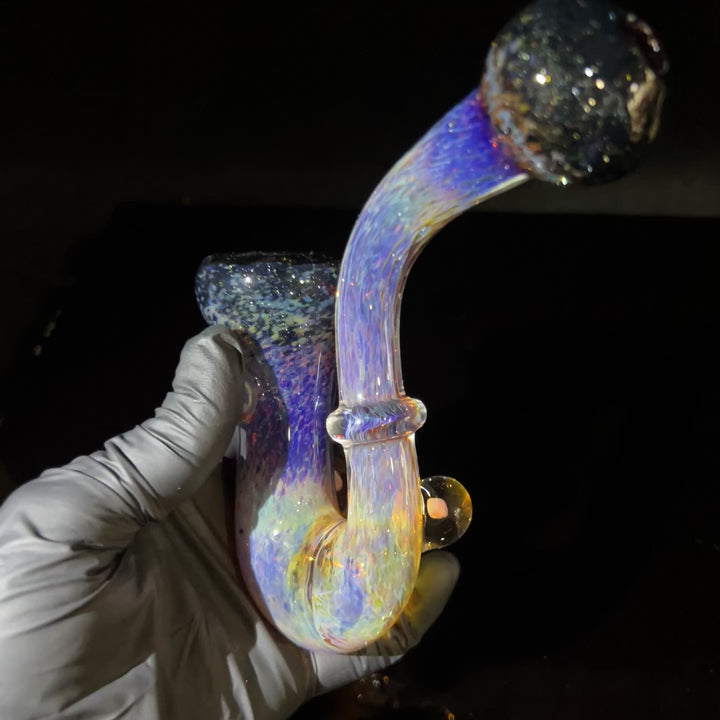 Purple Magic Triple Opal Sherlock Glass Pipe Beezy Glass