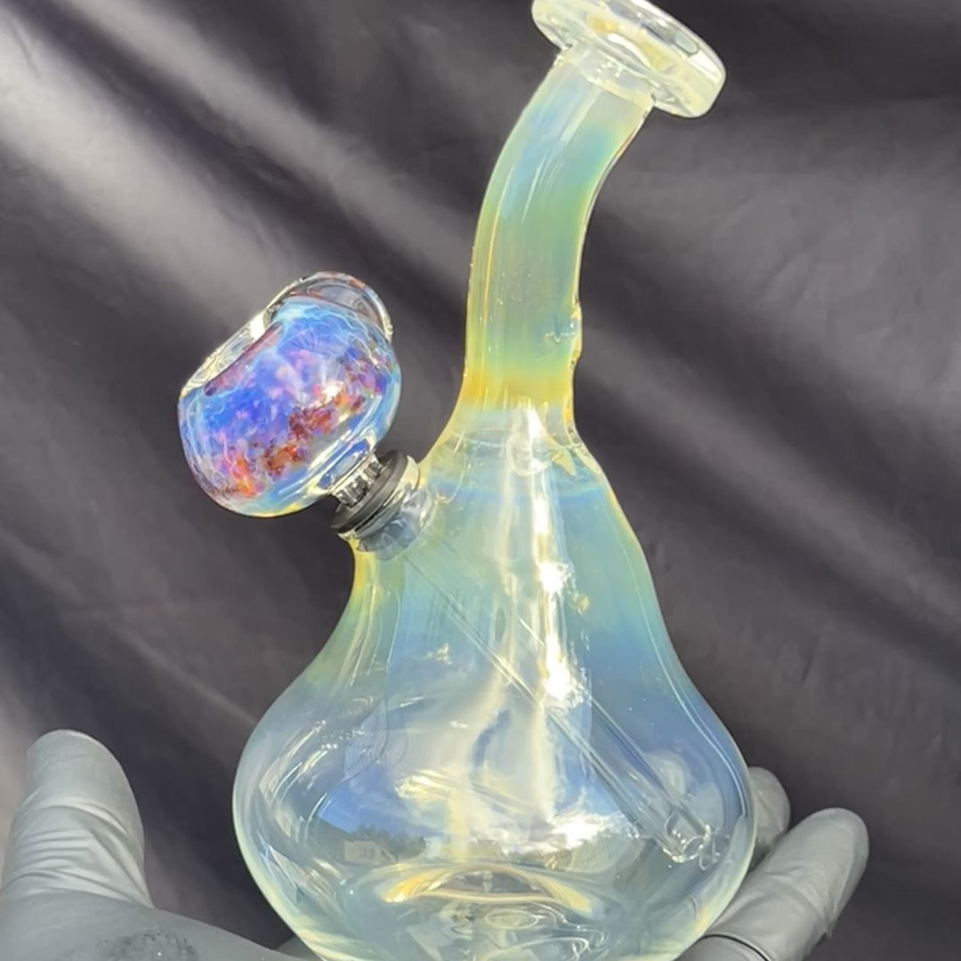 Heavy Silver Fumed Mini Bong Glass Pipe Tako Glass